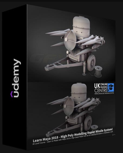 UDEMY – LEARN MAYA 2018 – HIGH POLY MODELLING RAPIER MISSILE SYSTEM!