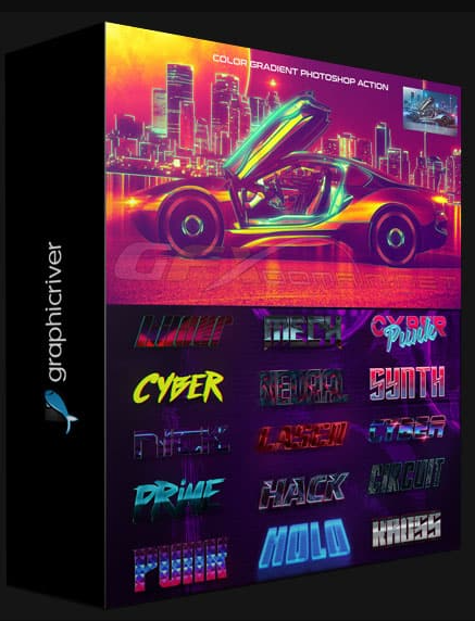 GRAPHICRIVER – CYBERPUNK PHOTOSHOP EFFECTS BUNDLE