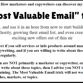 John Bejakovic – Most Valuable Email (Premium)